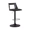 Armen Living Milan Adjustable Swivel Black Faux Leather and Black Wood Bar Stool with Black Base LCMLBABLBL - alternate 1